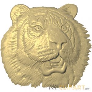 A 3D Relief Model of a Tiger Head