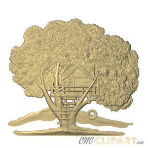 A 3D Relief Model of a Treehouse in a tree