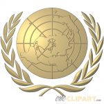 A 3D Relief Model of the United Nations Symbol