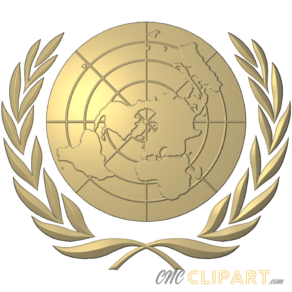 A 3D Relief Model of the United Nations Symbol