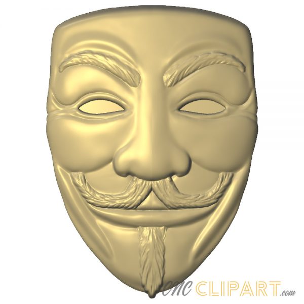 A 3D Relief Model of the Anonymouse Guy Fawkes mask