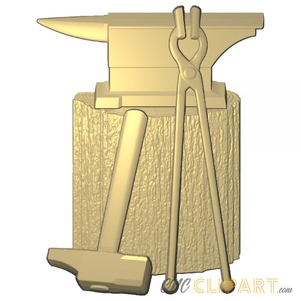 A 3D Relief Model of Blacksmith Ironworking Tools