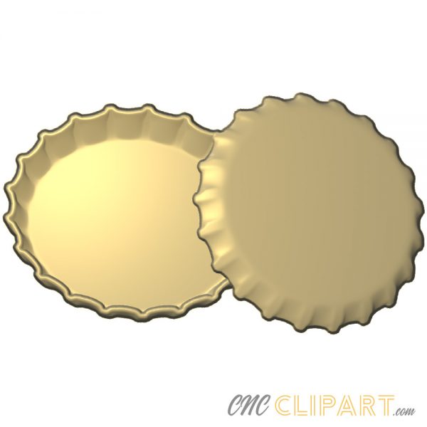 A 3D Relief Model of some Bottle Caps