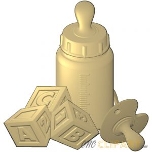 A 3D Relief Model of New Baby items