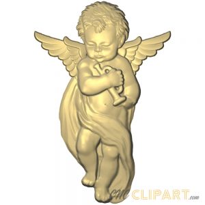 A 3D Relief Model of a Cherub with a Bugle