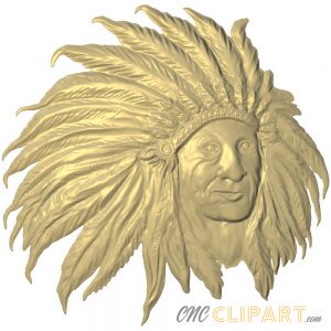 A 3D Relief Model of Native American Chief