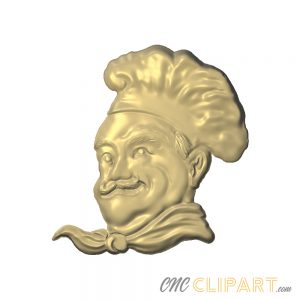 A 3D Relief Model of a Chef or Cook