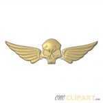 A 3D Relief Model of a winged skull