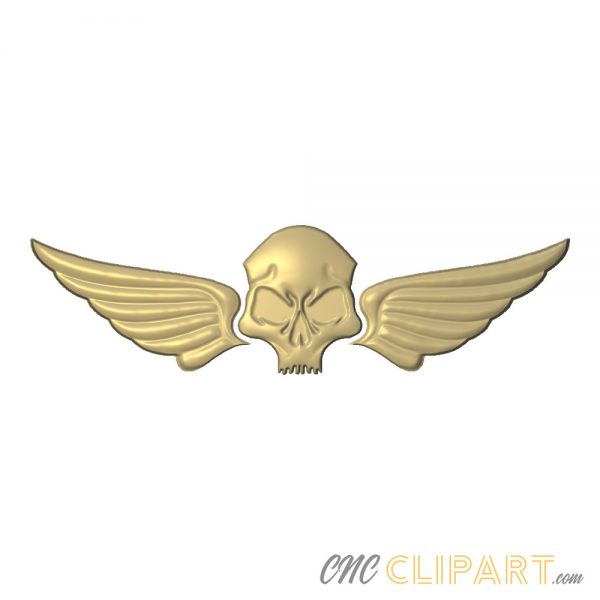 A 3D Relief Model of a winged skull