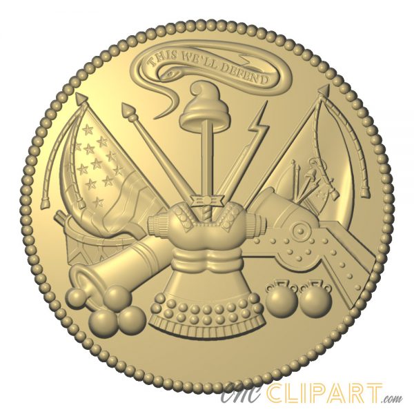 A 3D Relief Model of the department of the Army Insignia