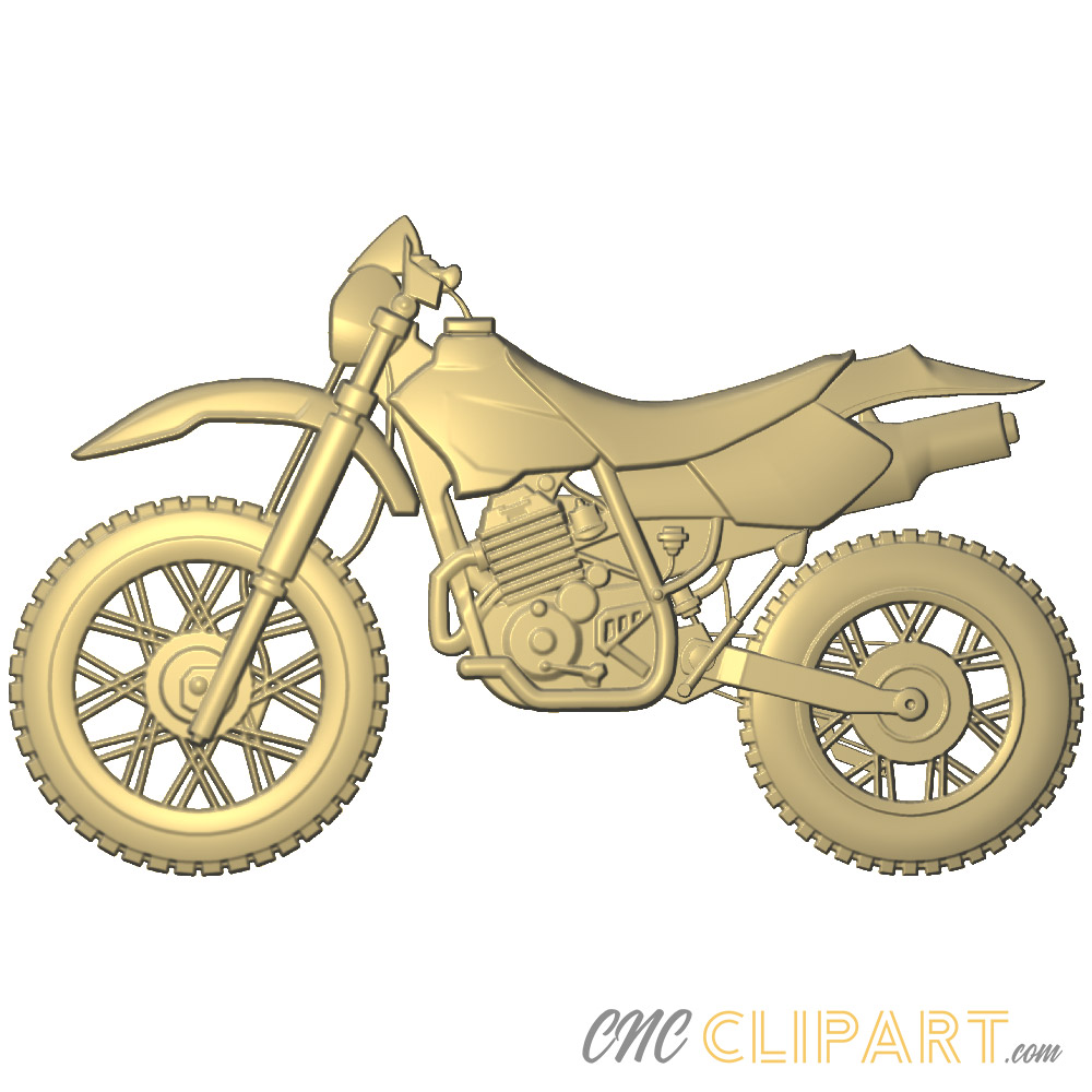 A 3D Relief Model of a Scrambler Dirt Bike