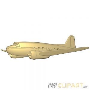 A 3D Relief Model of a DC3 Airplane