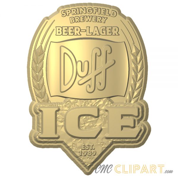 A 3D Relief Model of the Duff Ice Beer Sign