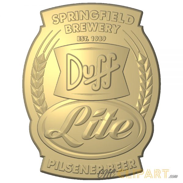A 3D Relief Model of the Duff Lite Beer Sign