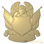 A 3D Relief Model of a Badge template with space to customize with your own text