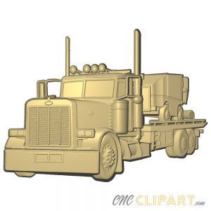 A 3D Relief Model of a Flatbed Truck