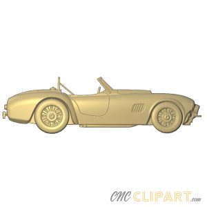 A 3D Relief Model of an AC Shelby Cobra in profile