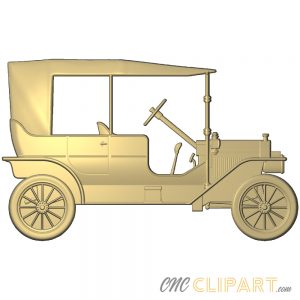 A 3D Relief Model of a Ford Model T in profile