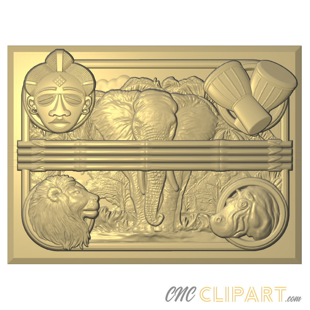 A 3D Relief Model of a Framed African Collage