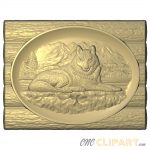 A framed 3D Relief Model of a Wolf