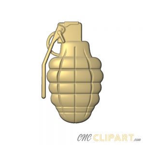 A 3D Relief Model of a Hand Grenade