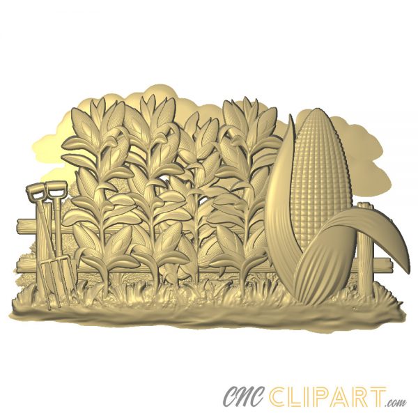 A 3D Relief Model of Harvest Fall Cornfield