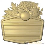 A 3D Relief Model of Harvest themed sign base with empty space to customize with your own designs