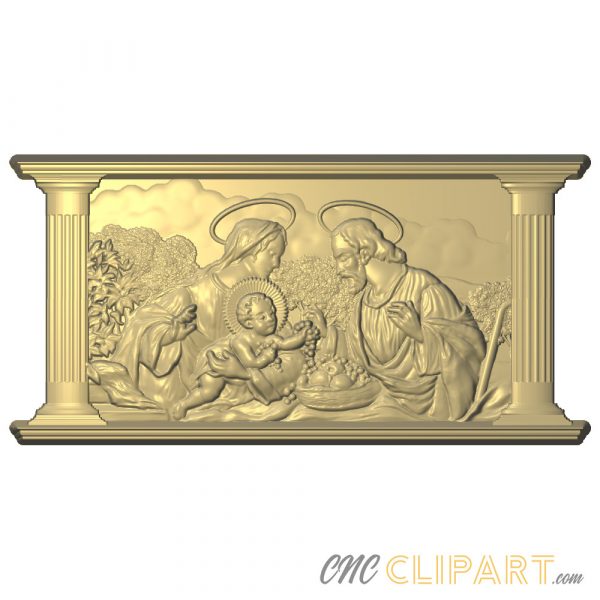 A 3D Relief Model depicting the Holy Family