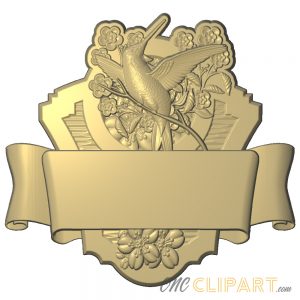 A 3D Relief Model of Hummingbird sign base with space to add your own custom text