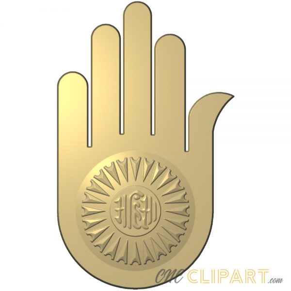 A 3D Relief Model of hand of Jain in Jainism