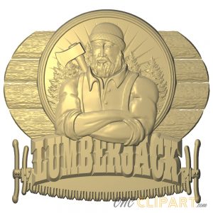 A 3D Relief Model of a Lumberjack Sign