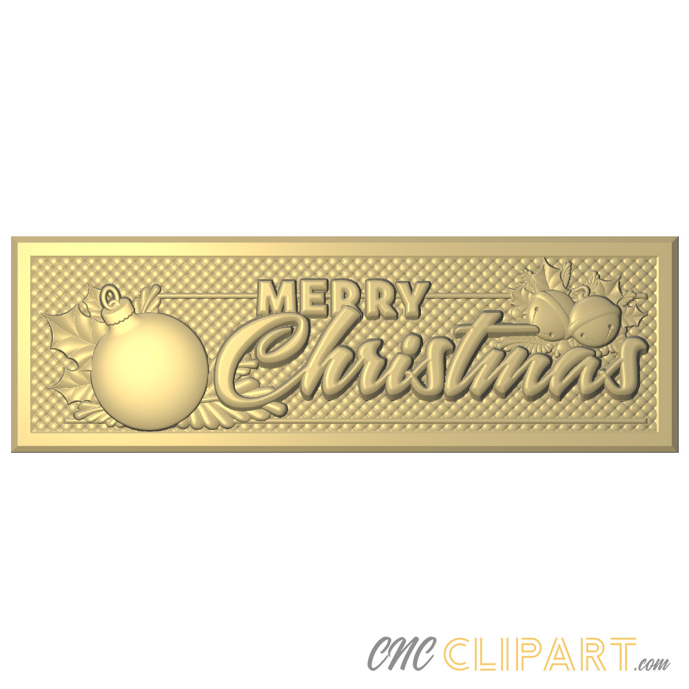 A framed 3D Relief Model of a Merry Christmas sign