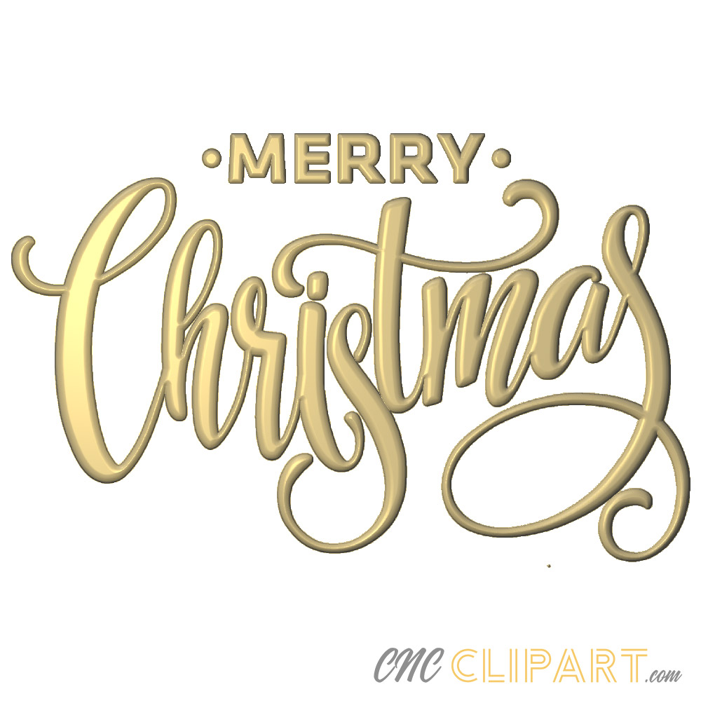 A 3D Relief Model of a Merry Christmas sign