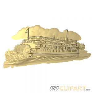 A 3D Relief Model of a Mississippi Steamer
