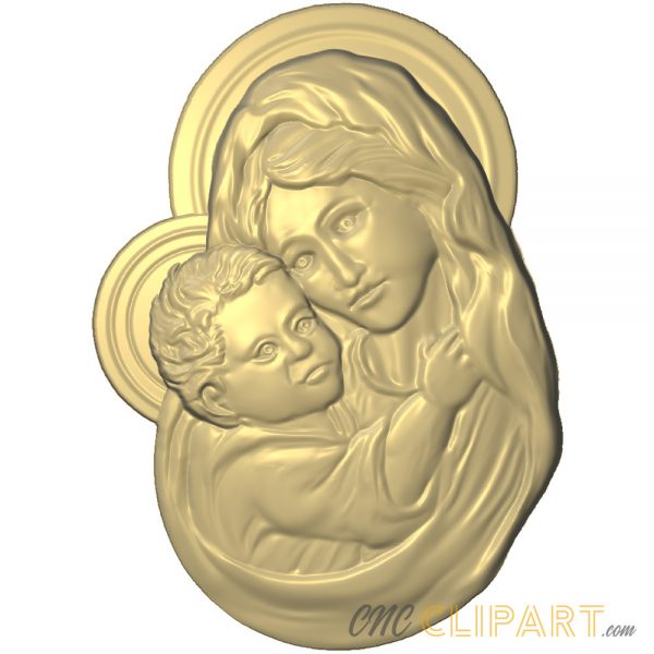 A 3D Relief Model of a Mother and Son with Religious connotations
