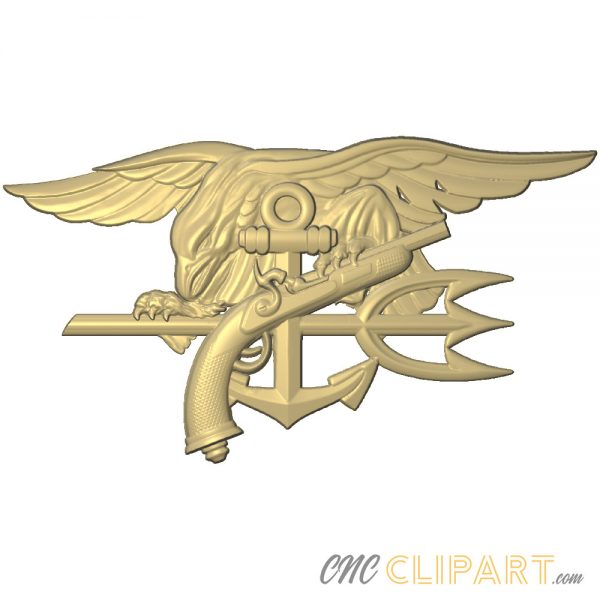 A 3D Relief Model of the Navy Seals Emblem