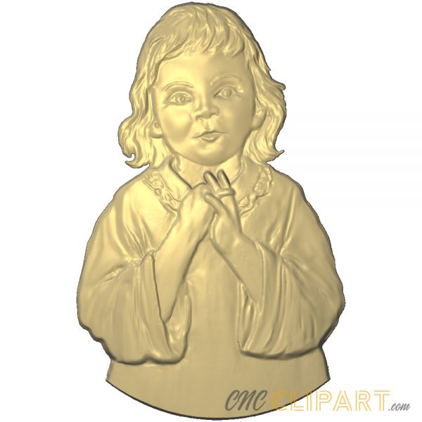 A 3D Relief Model of a praying Child