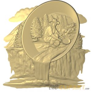 A 3D Relief Model of an artistic representation of panning for Gold