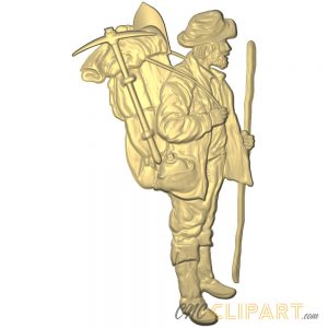 A 3D Relief Model of a Gold prospector from the old West