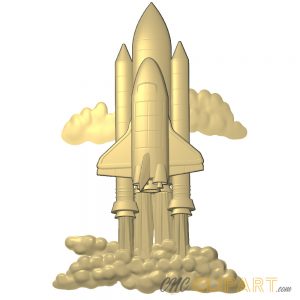 A 3D Relief Model of Space Shuttle on Takeoff