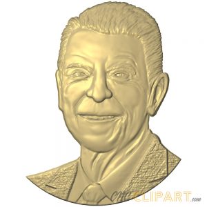 A 3D Relief Model of US President Ronald Reagan