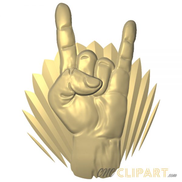 A 3D Relief Model of the Rock On Hand gesture