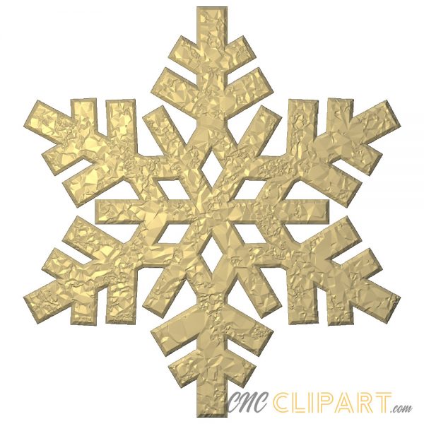 A 3D Relief Model of a Snowflake with a light surface texture 