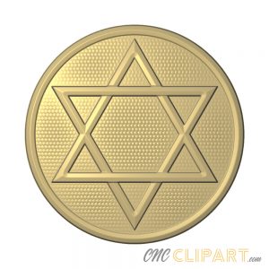 A 3D Relief Model of the Star of David in a circular frame