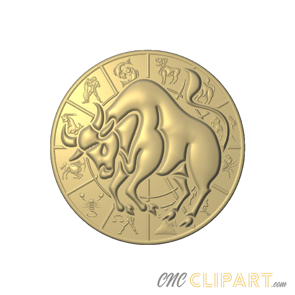 A 3D Relief Model depicting the Taurus Star Sign in Astrology