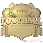 A 3D Relief Model of a Football Team Sign featuring an empty banner for you to add your own custom text