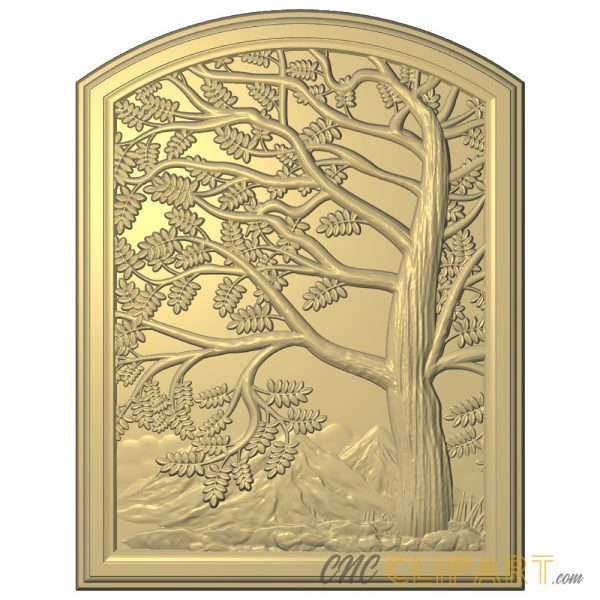 A 3D Relief Model of an artistically framed tree