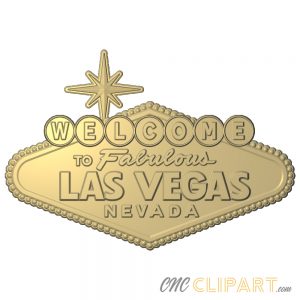 A 3D Relief Model of a the Welcome to Las Vegas sign 