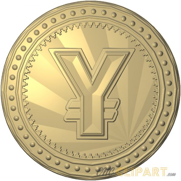A 3D Relief Model of an illustrative Yen coin