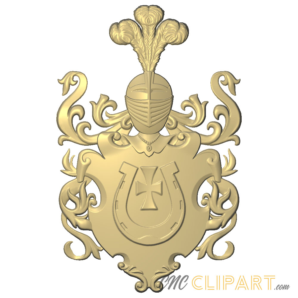 A 3D Relief Model of a Coat of Arms with a Horseshoe emblem